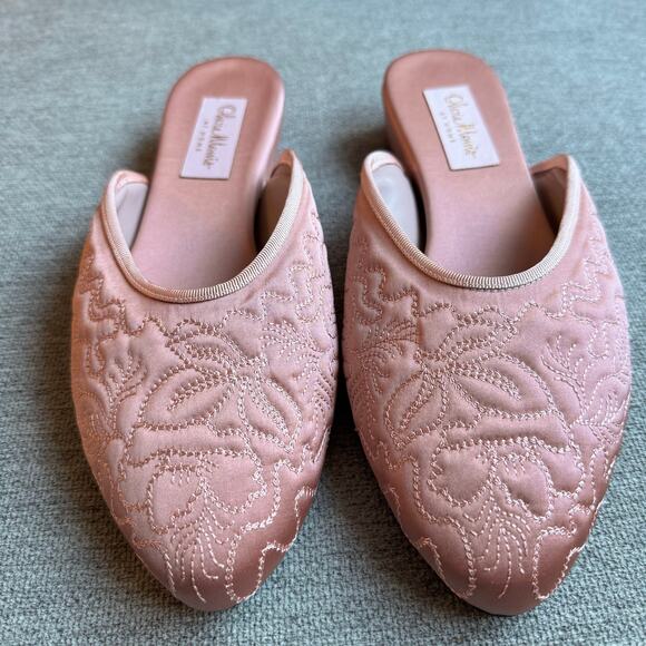 OLIVIA MORRIS AT HOME Poppy open-back satin slippers - Picture 9 of 13